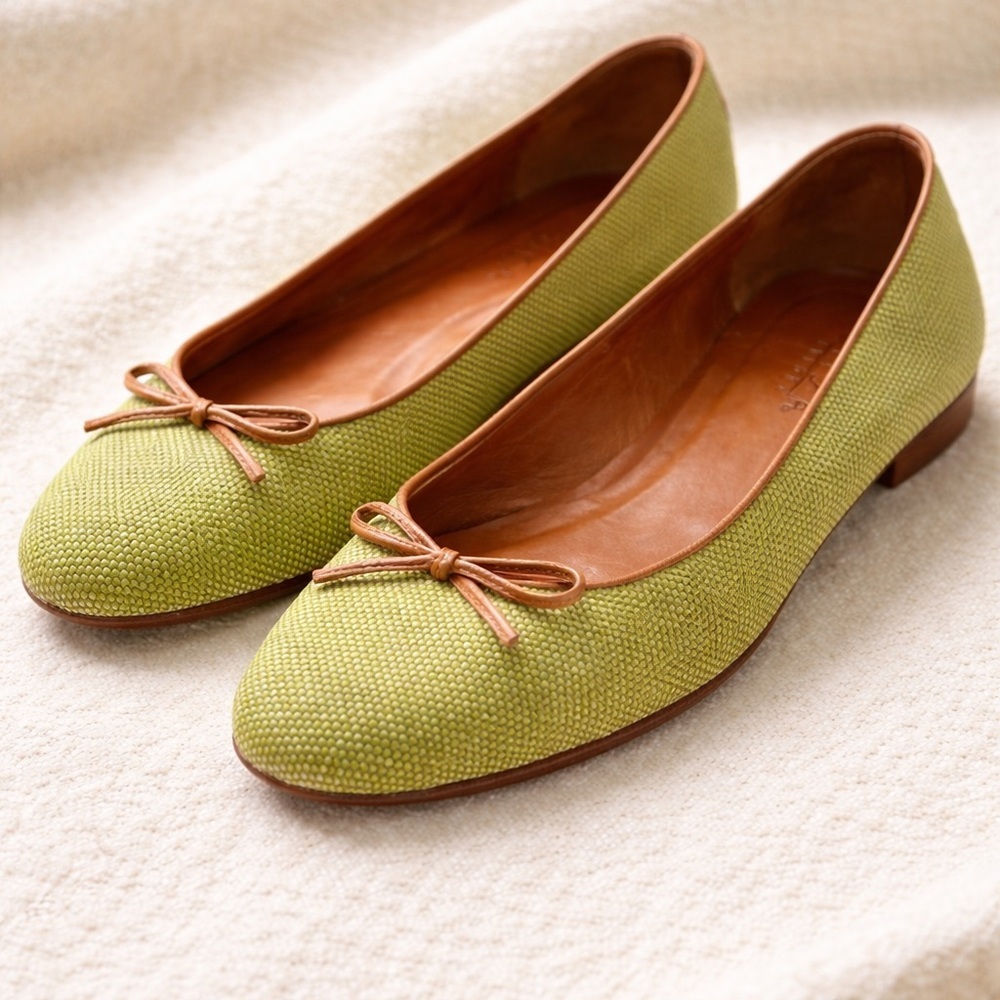 Unisa Resort Woven Ballet Flats Green 8.5B